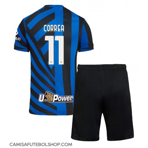 Camisa de time de futebol Inter Milan Joaquin Correa #11 Replicas 1º Equipamento Infantil 2024-25 Manga Curta (+ Calças curtas)